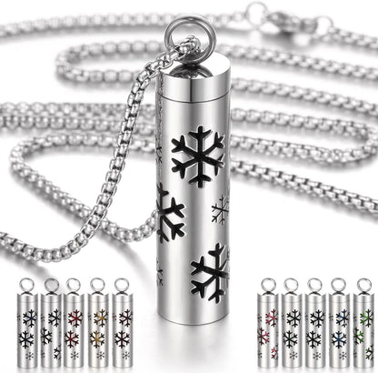 Essential Oil Necklace for Women, Aromatherapy Pendant Necklace 316L Stainless Steel Diffuser Necklace, Essential Oil Jewelry Gift for Men Women, Christmas, Birthday XN046-13